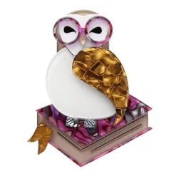 Erstwilder Studious Snow Owl Brooch^ Brooches
