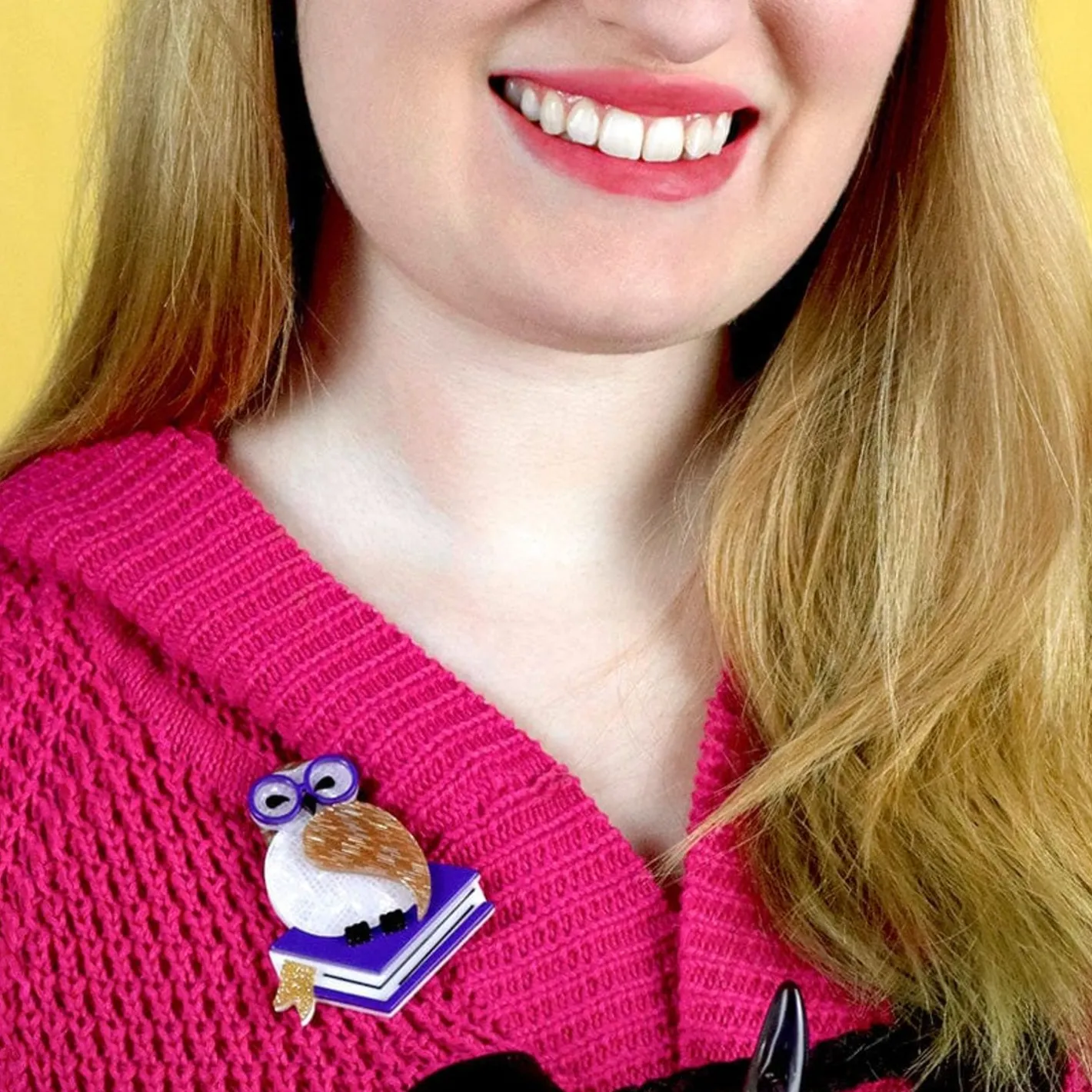 Erstwilder Studious Snow Owl Brooch^ Brooches