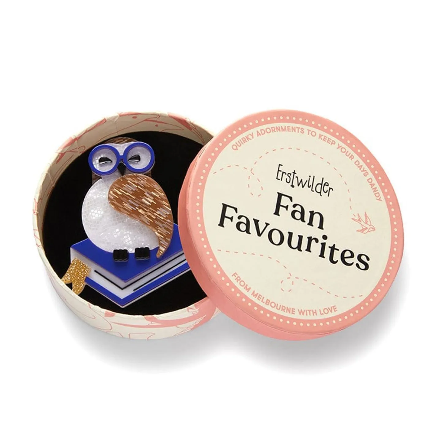 Erstwilder Studious Snow Owl Brooch^ Brooches