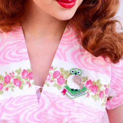 Erstwilder Studious Snow Owl Brooch^ Brooches