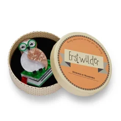Erstwilder Studious Snow Owl Brooch^ Brooches