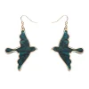 Erstwilder Swallow Ripple Glitter Resin Drop Earrings - Green^ Essential Earrings