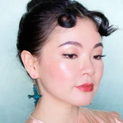 Erstwilder Swallow Ripple Glitter Resin Drop Earrings - Green^ Essential Earrings