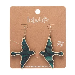 Erstwilder Swallow Ripple Glitter Resin Drop Earrings - Green^ Essential Earrings