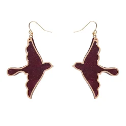 Erstwilder Swallow Ripple Glitter Resin Drop Earrings - Burgundy^ Essential Earrings