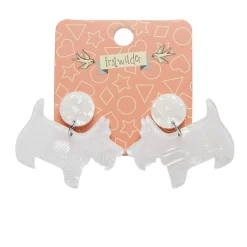 Erstwilder Terrier Textured Resin Drop Earrings - White^ Essential Earrings