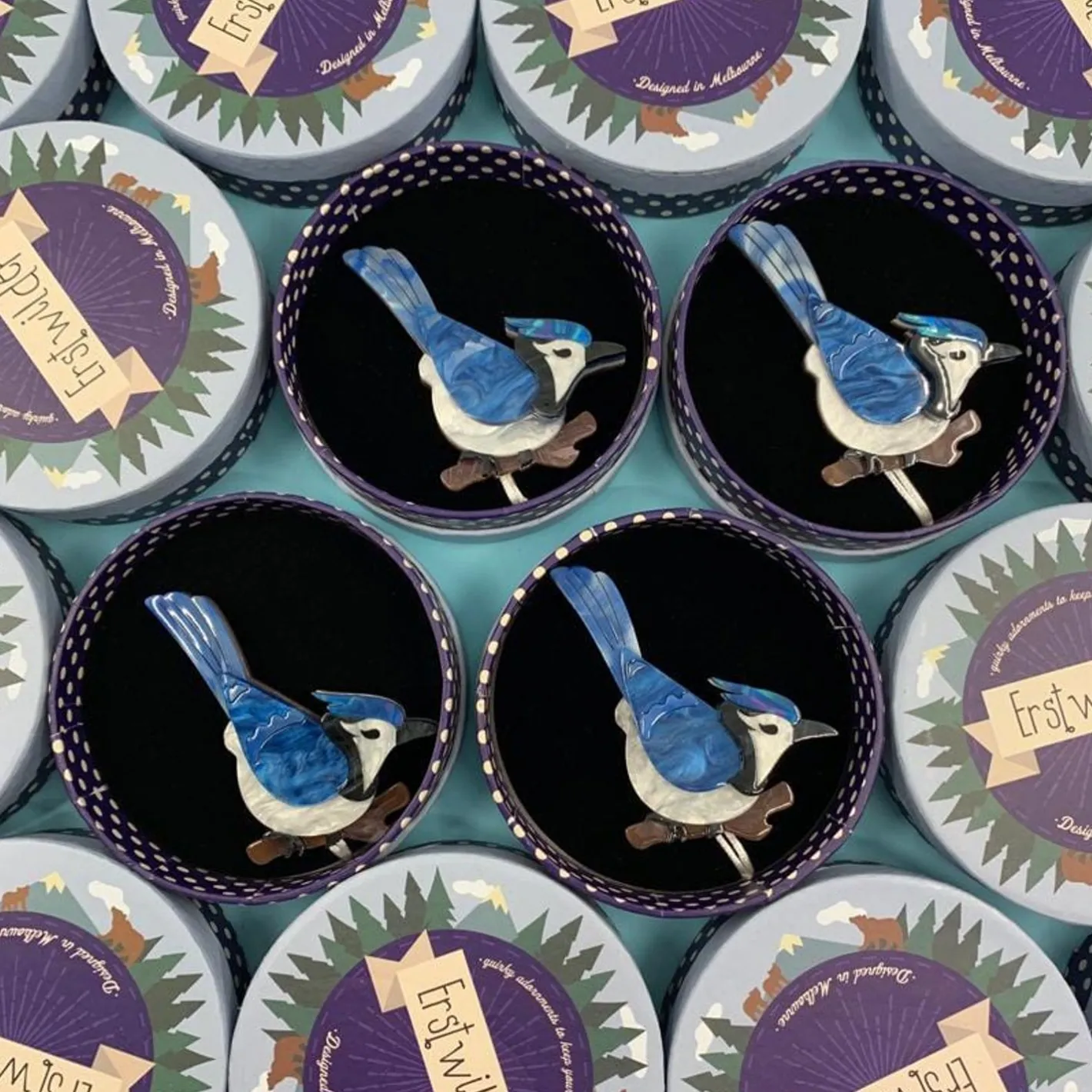 Erstwilder The Blue Jay Way Brooch^ Brooches