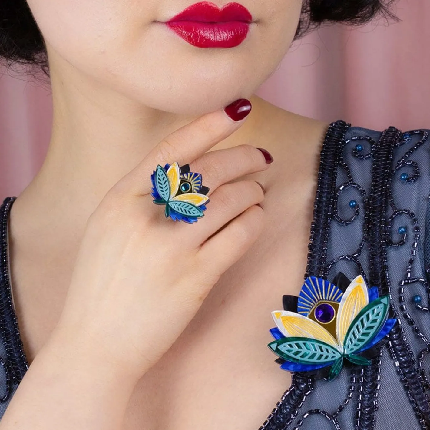 Erstwilder The Blue Lotus Brooch^ Brooches