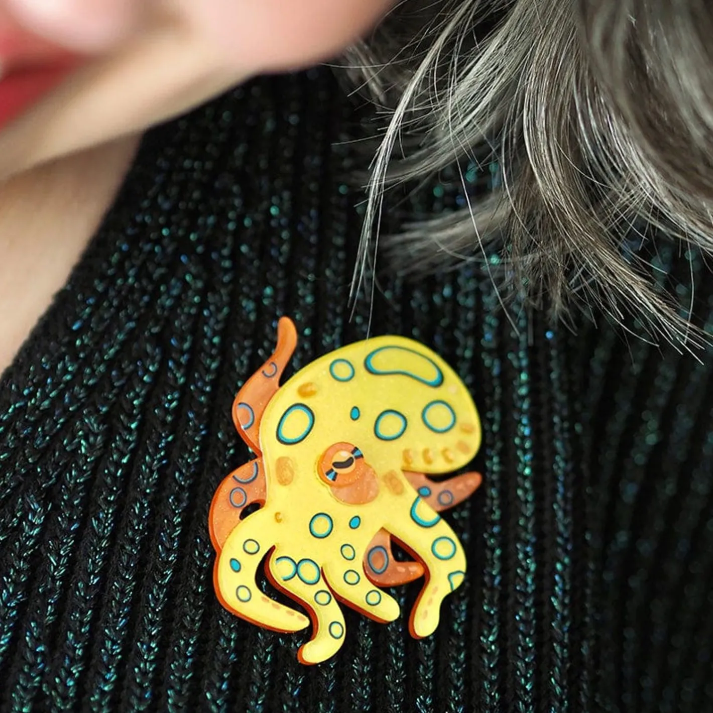 Erstwilder The Busy Blue-Ringed Octopus Brooch^ Brooches