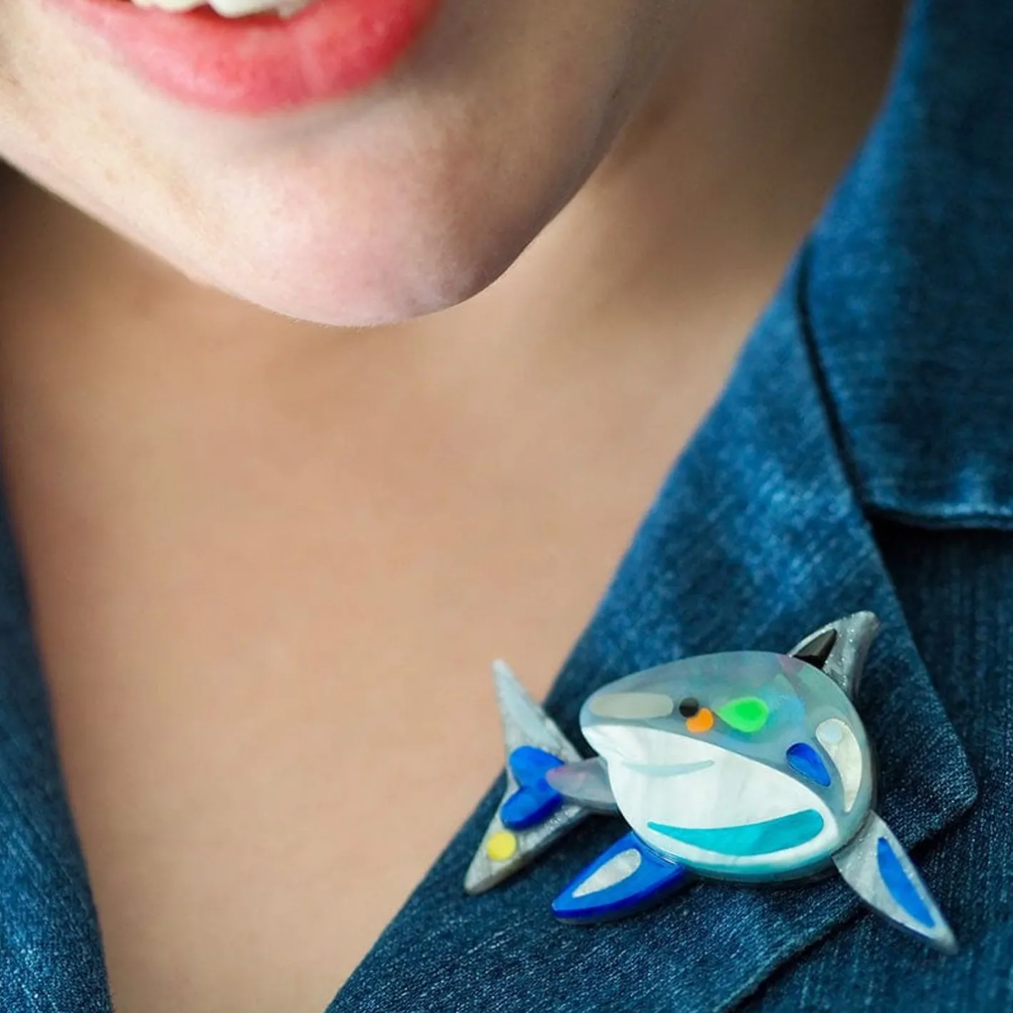Erstwilder The Guileless Great White Shark Brooch^ Brooches