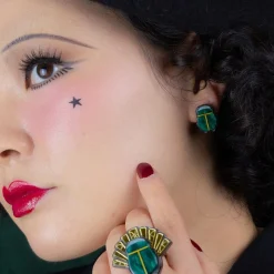 Erstwilder The Heart Of Egypt Scarab Stud Earrings^ Earrings