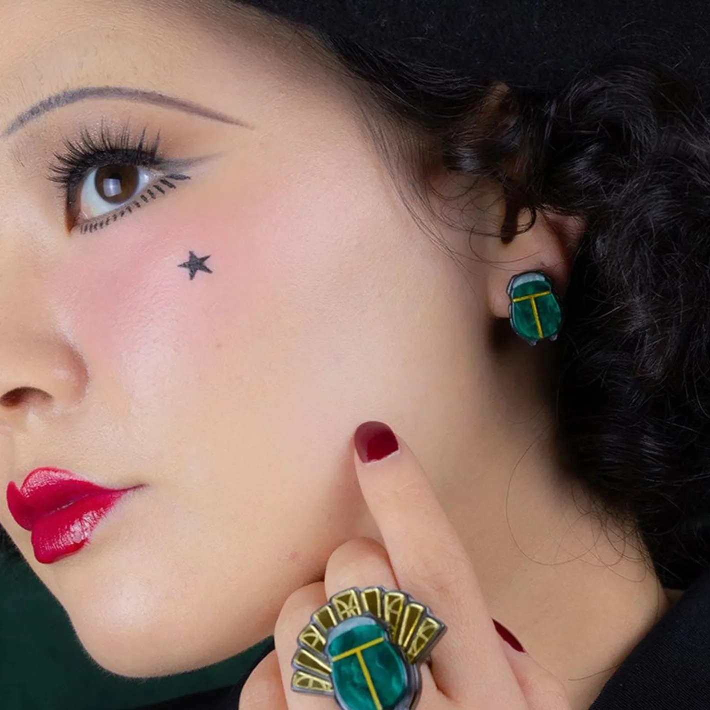Erstwilder The Heart Of Egypt Scarab Stud Earrings^ Earrings