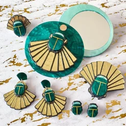 Erstwilder The Heart Of Egypt Scarab Mirror Compact^ Mirror Compacts