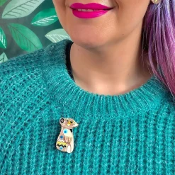 Erstwilder The Masterful Meerkat Mini Brooch^ Brooches