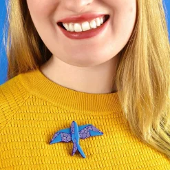 Erstwilder The Singing Swallow Brooch^ Brooches