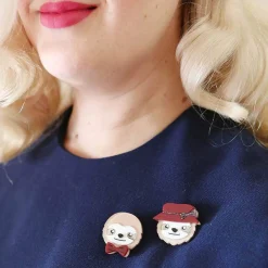 Erstwilder The Slothertons Double Brooch^ Brooches