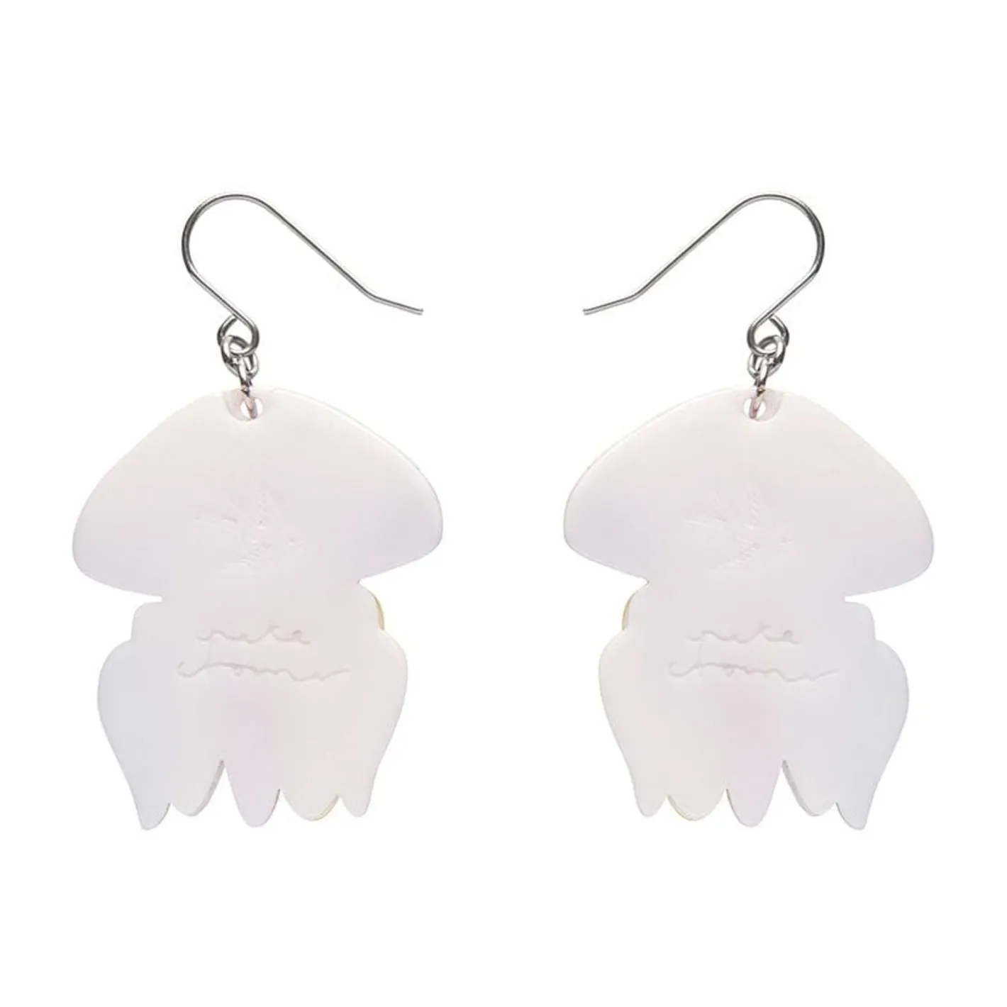 Erstwilder The Whimsical White Spotted Jellyfish Drop Earrings^ Earrings