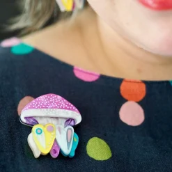 Erstwilder The Whimsical White Spotted Jellyfish Brooch^ Brooches