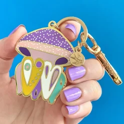 Erstwilder The Whimsical White Spotted Jellyfish Enamel Key Ring^ Enamel Key Rings
