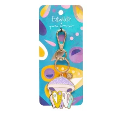 Erstwilder The Whimsical White Spotted Jellyfish Enamel Key Ring^ Enamel Key Rings