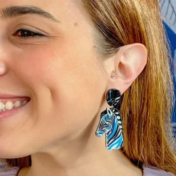 Erstwilder The Zealous Zebra Earrings^ Earrings