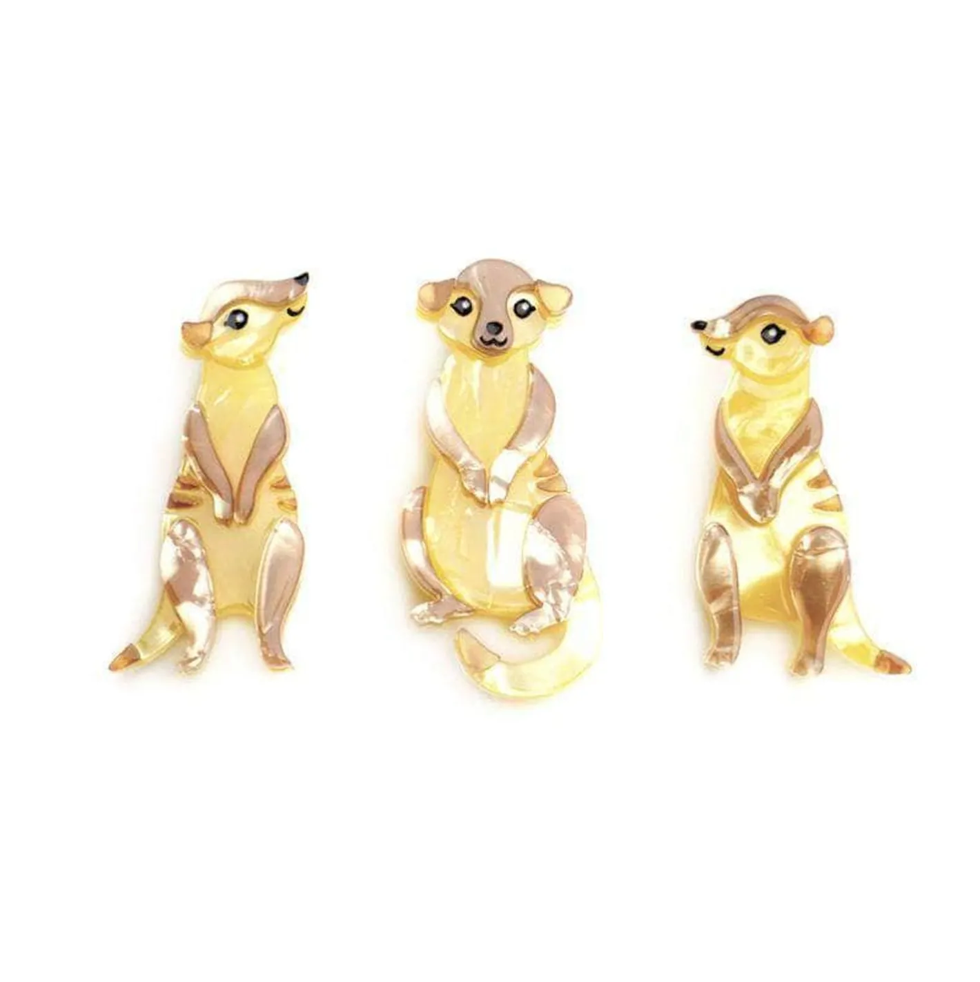Erstwilder Three'S A Manner Meerkat Brooch Set^ Brooches