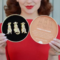 Erstwilder Three'S A Manner Meerkat Brooch Set^ Brooches