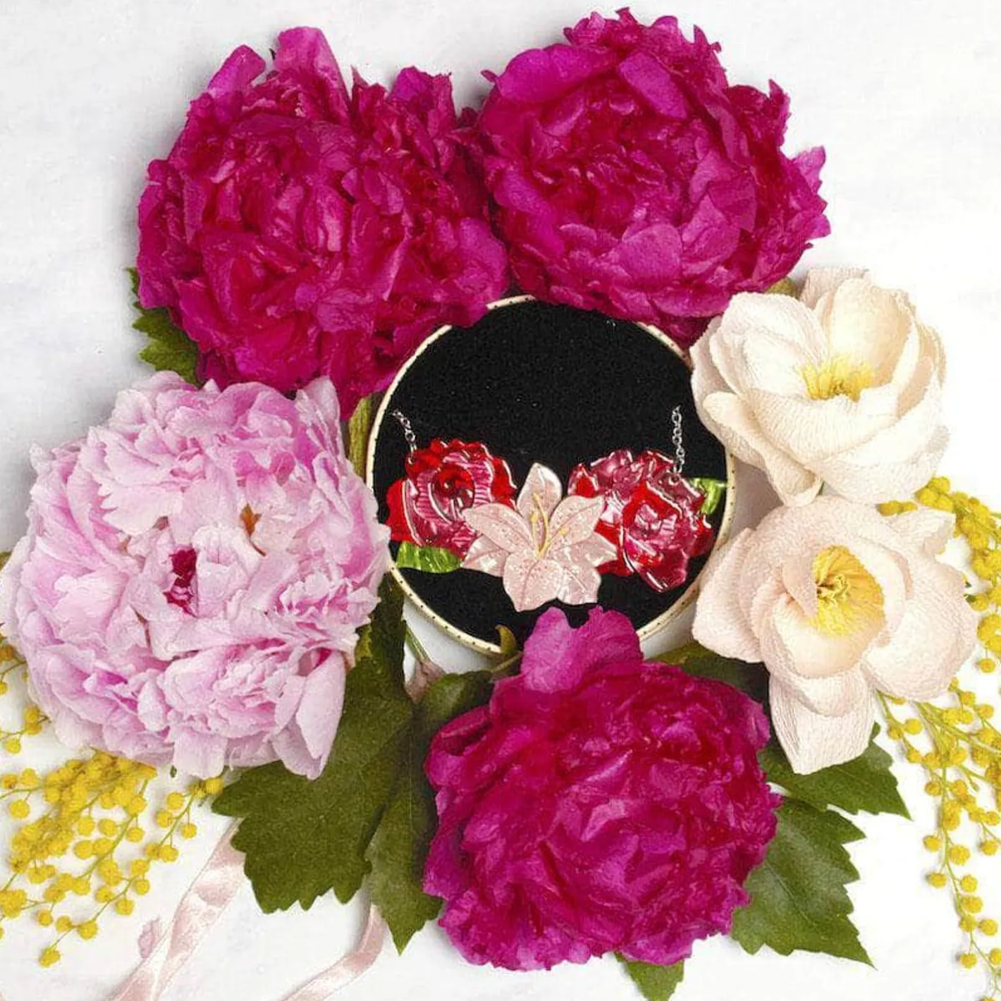 Erstwilder Tickled Pink Flower Necklace (Small)^ Necklaces