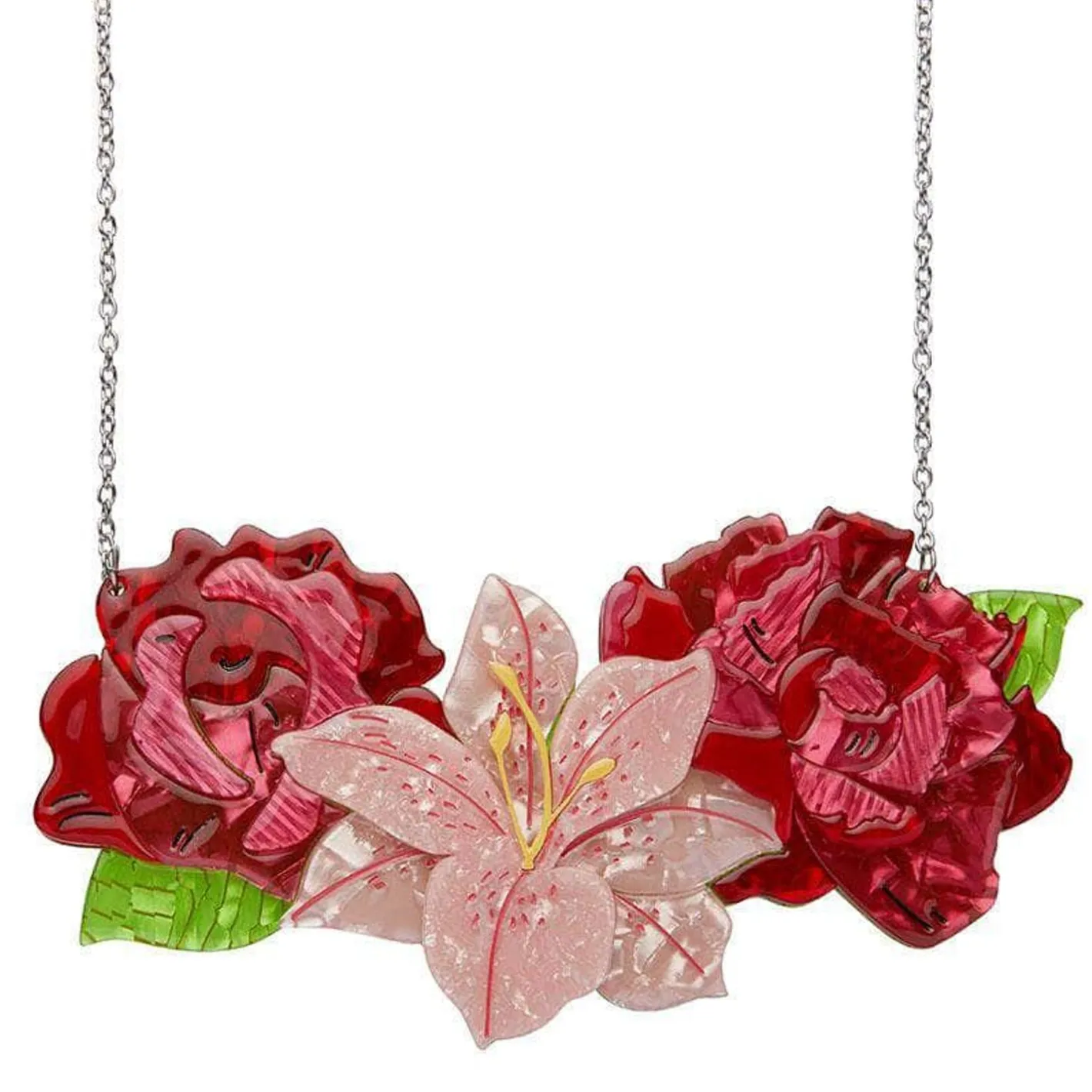 Erstwilder Tickled Pink Flower Necklace (Large)^ Necklaces