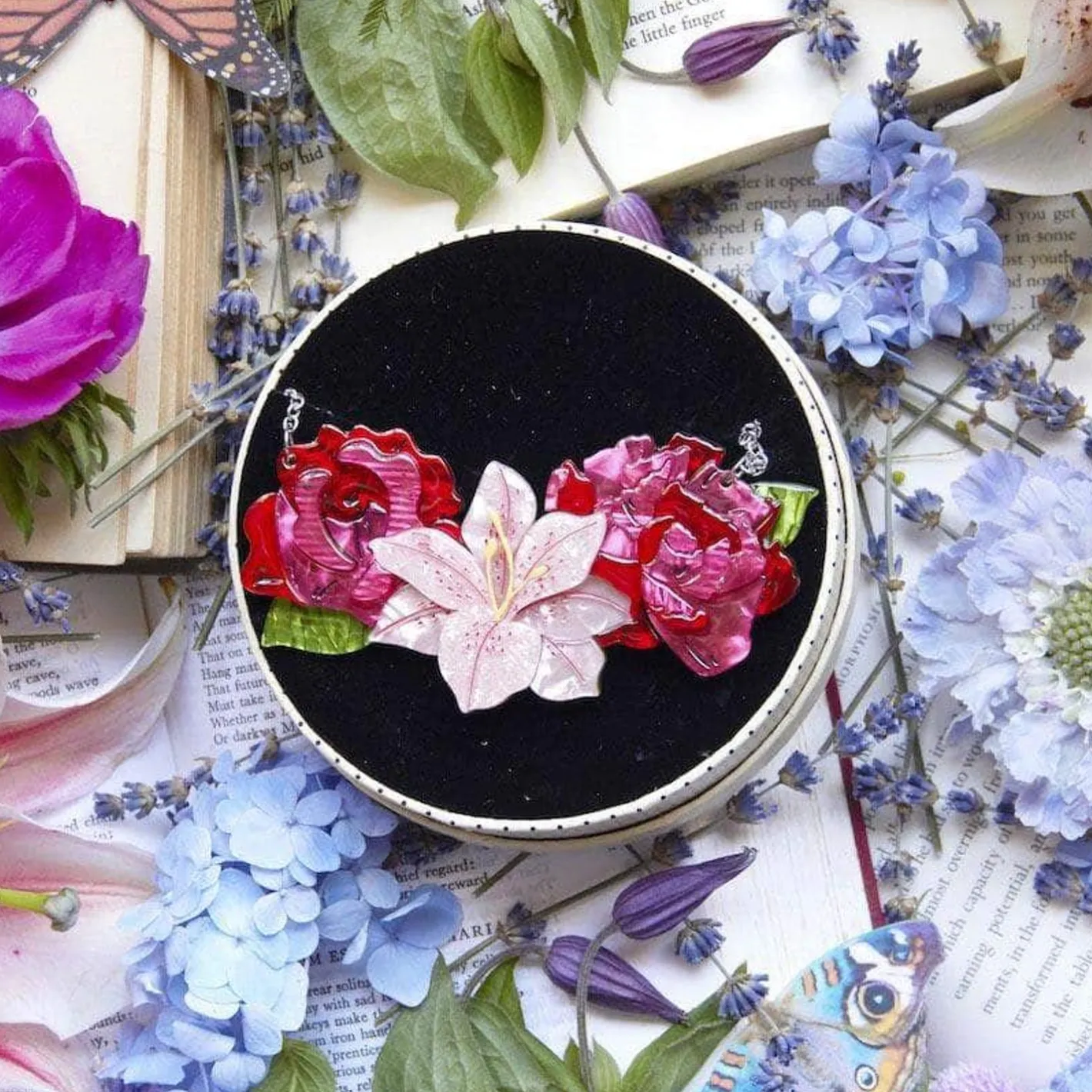 Erstwilder Tickled Pink Flower Necklace (Large)^ Necklaces
