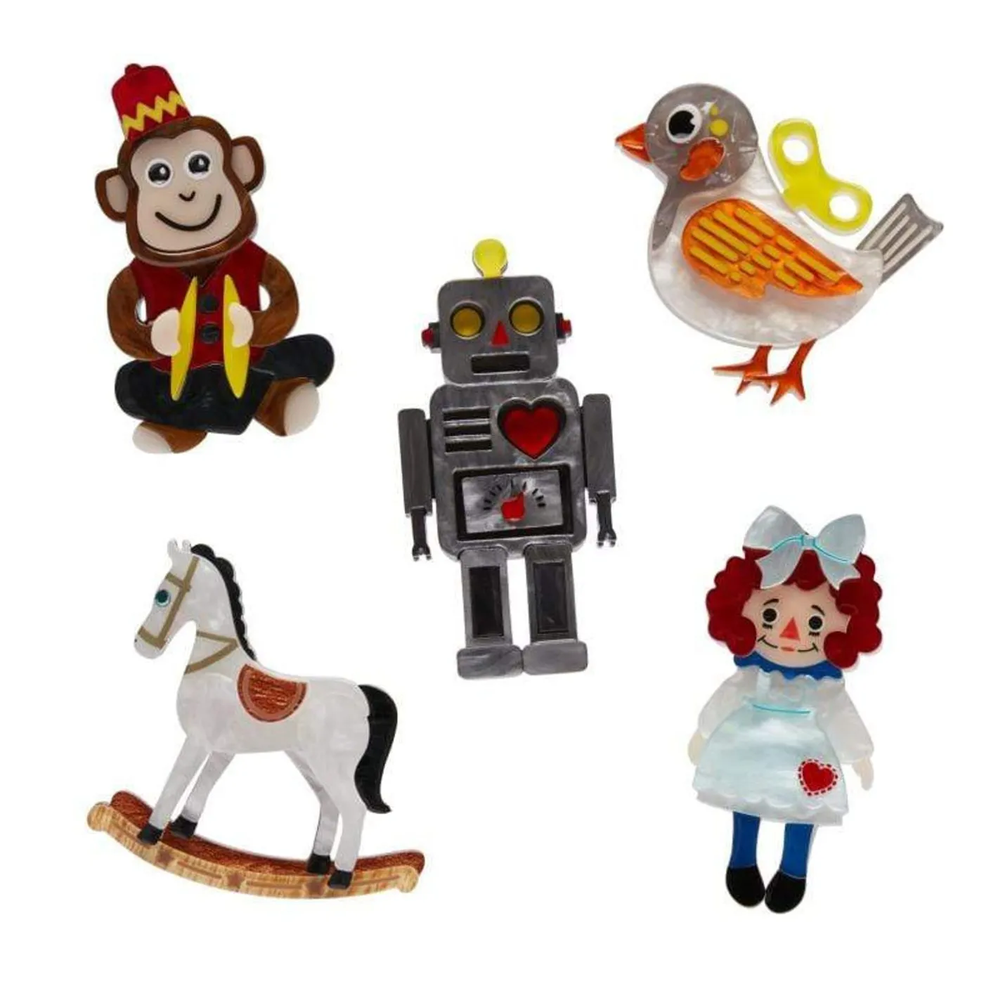 Erstwilder Toy Minis Brooch Set - 5 Pack^ Brooches