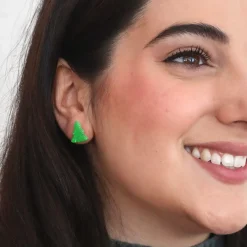 Erstwilder Tree Ripple Stud Earrings - Green^ Essential Earrings