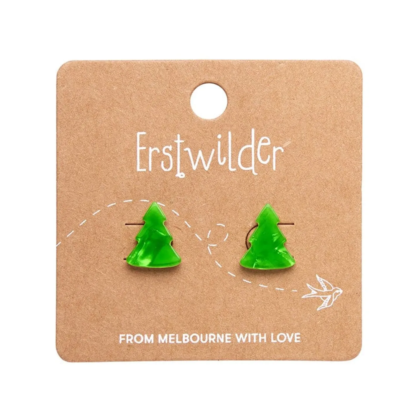 Erstwilder Tree Ripple Stud Earrings - Green^ Essential Earrings
