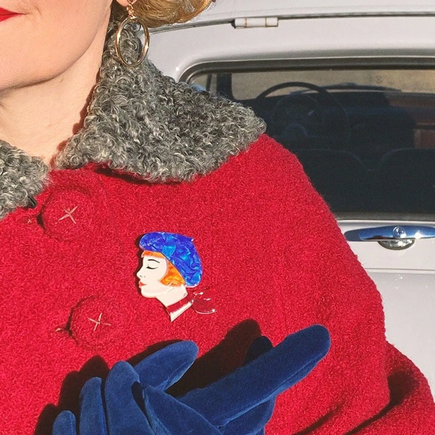 Erstwilder Tres Chic Brooch - Blue^ Brooches