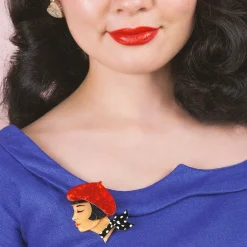 Erstwilder Tres Chic Brooch - Red^ Brooches