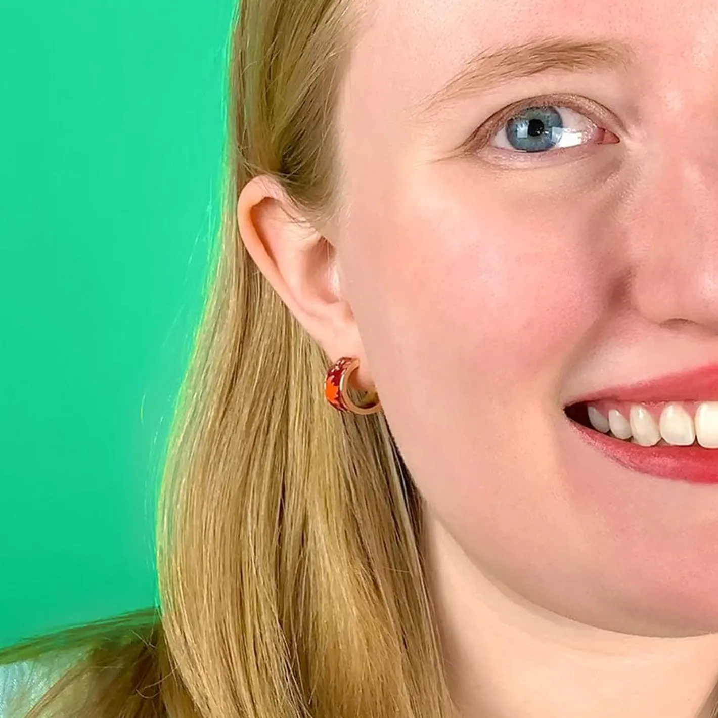 Erstwilder Turn A New Leaf Enamel Huggie Earrings^ Enamel Earrings