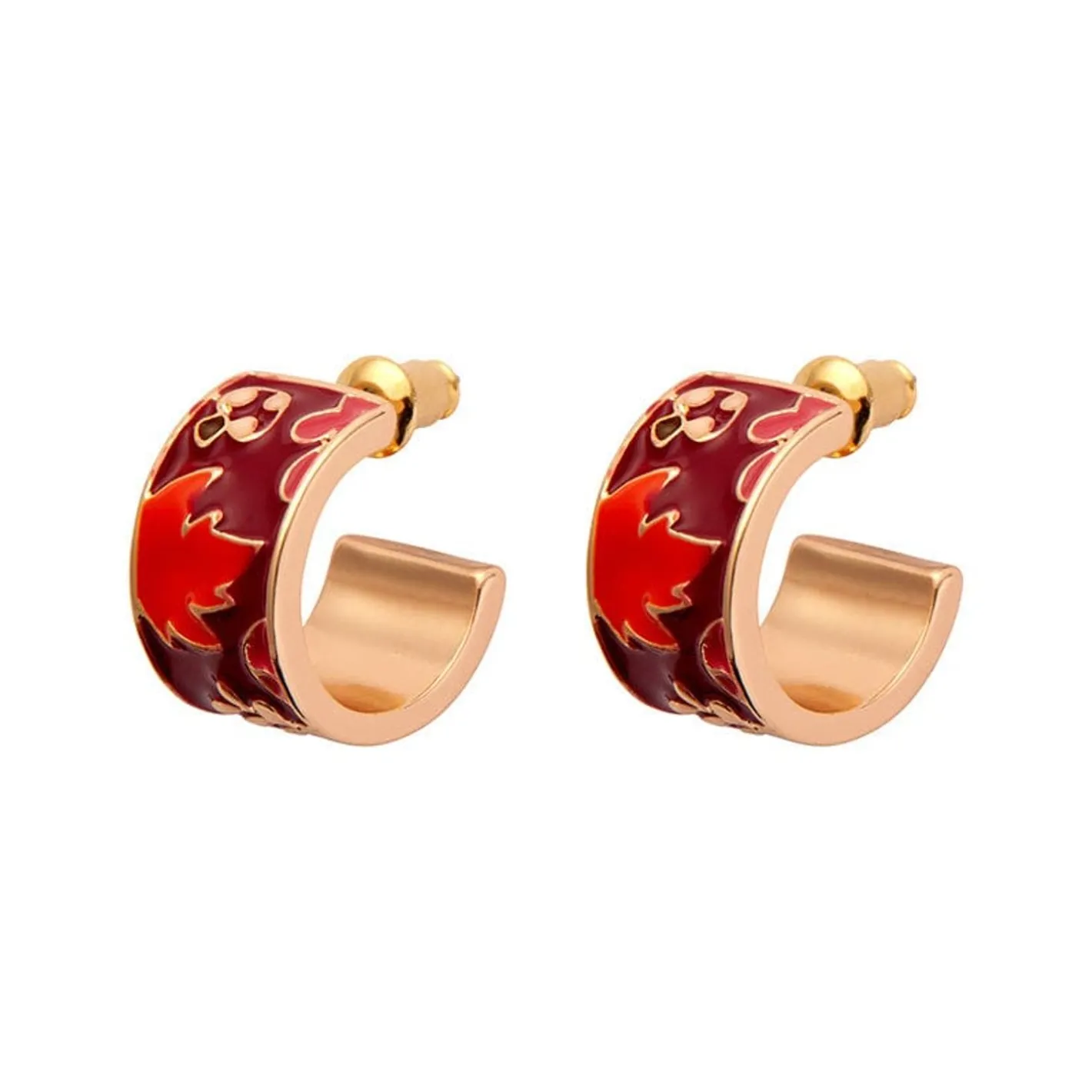 Erstwilder Turn A New Leaf Enamel Huggie Earrings^ Enamel Earrings