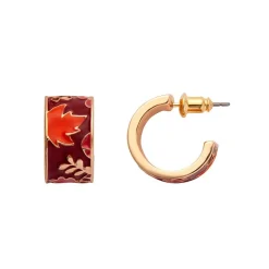 Erstwilder Turn A New Leaf Enamel Huggie Earrings^ Enamel Earrings