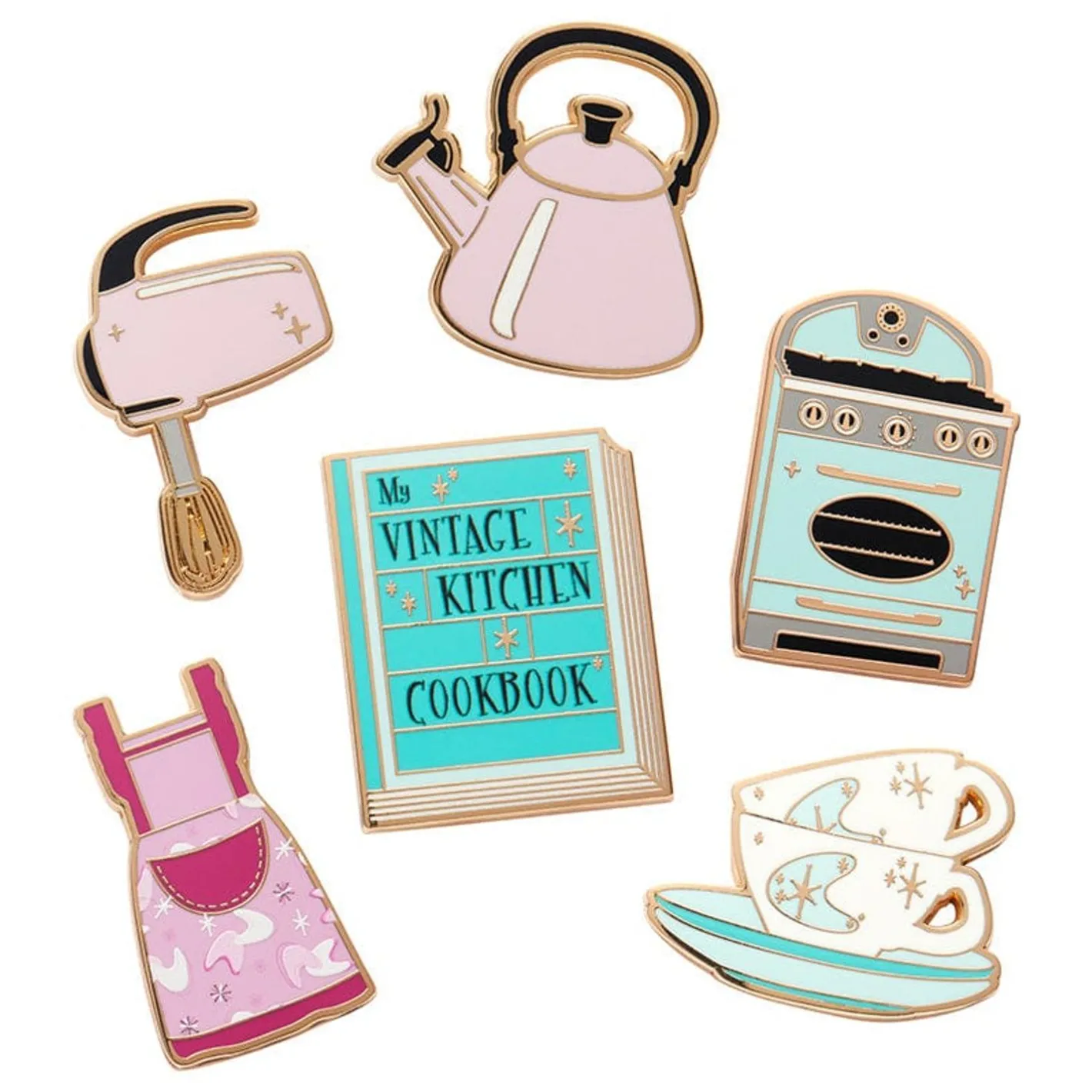 Erstwilder Vintage Kitchen Enamel Pin Pack - 6 Piece^ Enamel Pins