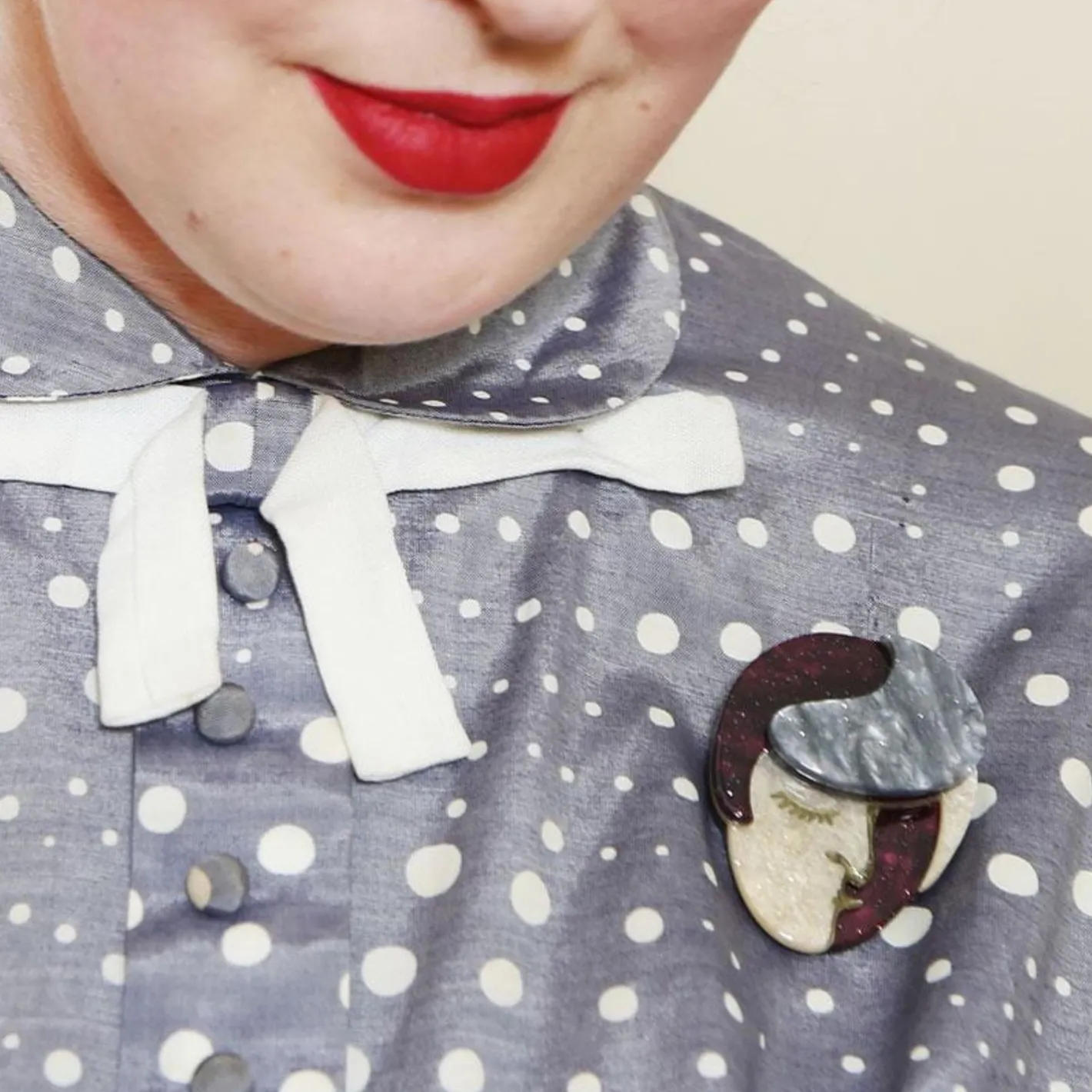Erstwilder Vogue Visage Brooch^ Brooches