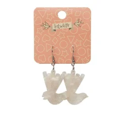 Erstwilder Wagtail Ripple Glitter Resin Drop Earrings - Cream^ Essential Earrings
