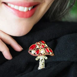 Erstwilder Well Spotted Stone Set Crystal Brooch^ Brooches