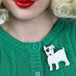 Erstwilder Willie The White Dog Brooch^ Brooches