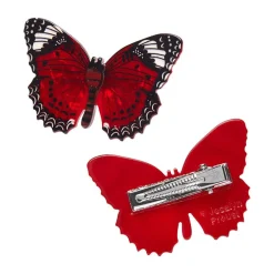 Erstwilder Wings Laced In Red Hair Clips Set - 2 Piece^ Hair Clips & Claws