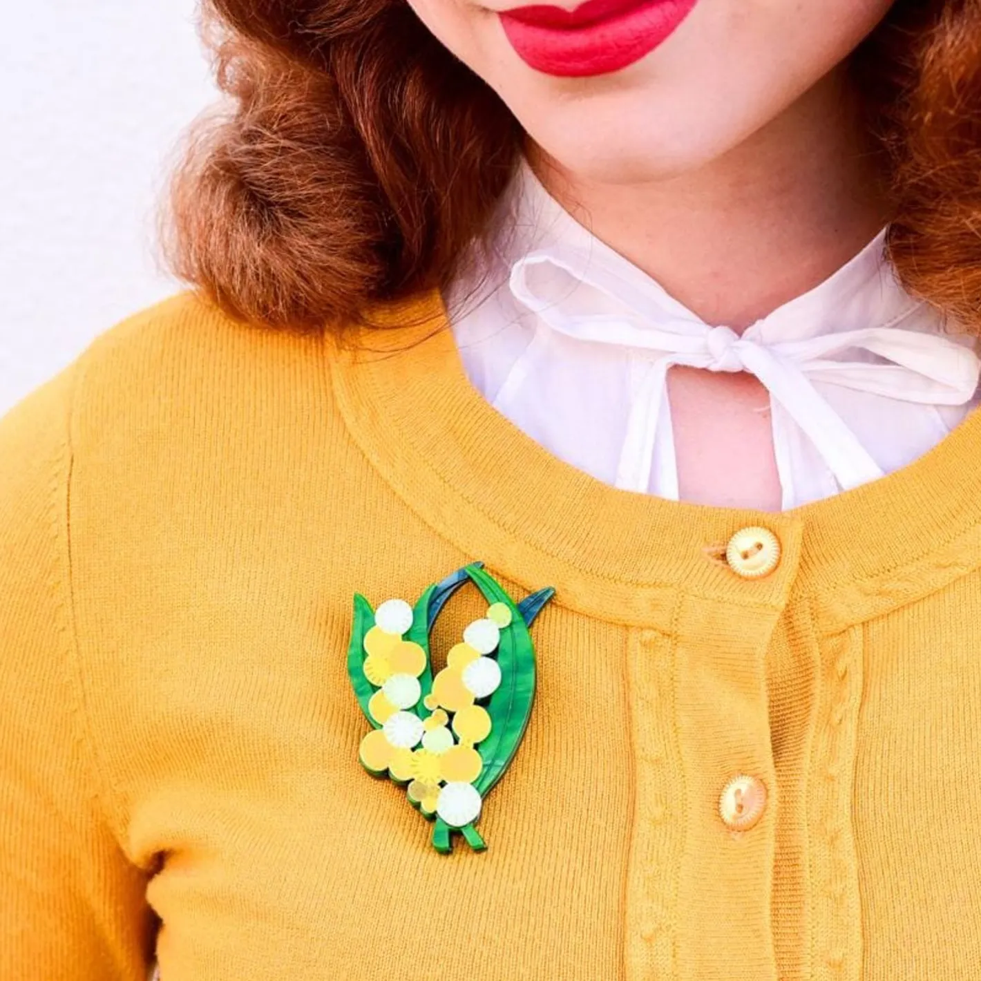 Erstwilder Woven Wattle Brooch^ Brooches