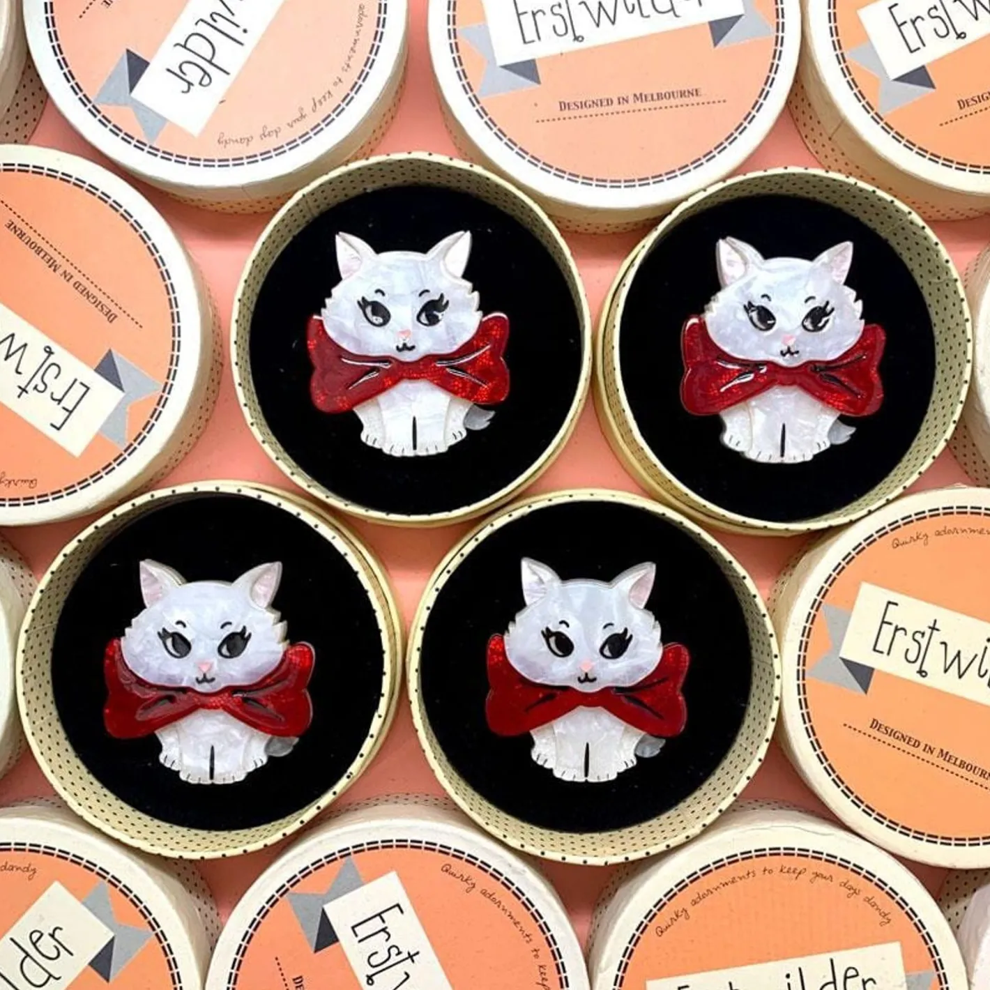 Erstwilder Wrapped Up In Love Kitten Brooch^ Brooches