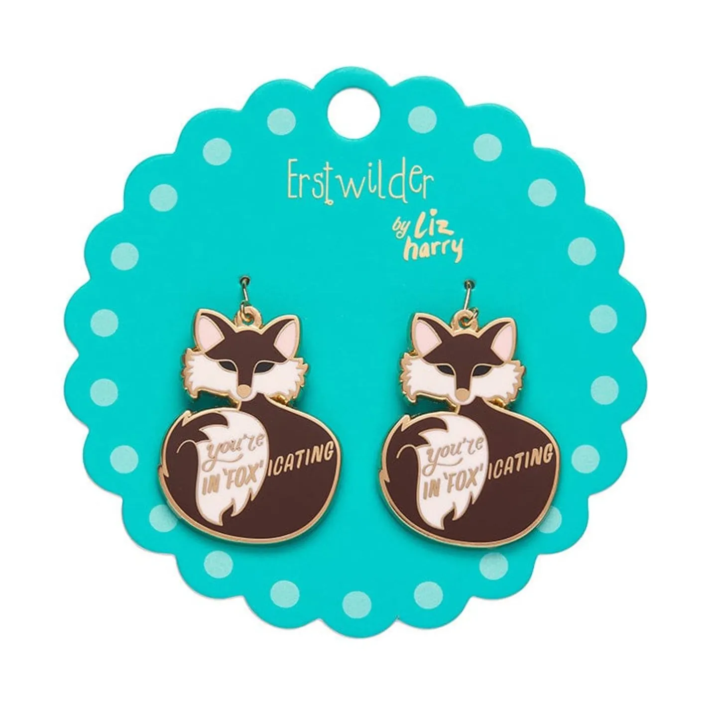 Erstwilder You'Re In"Fox"Icating Enamel Drop Earrings^ Enamel Earrings