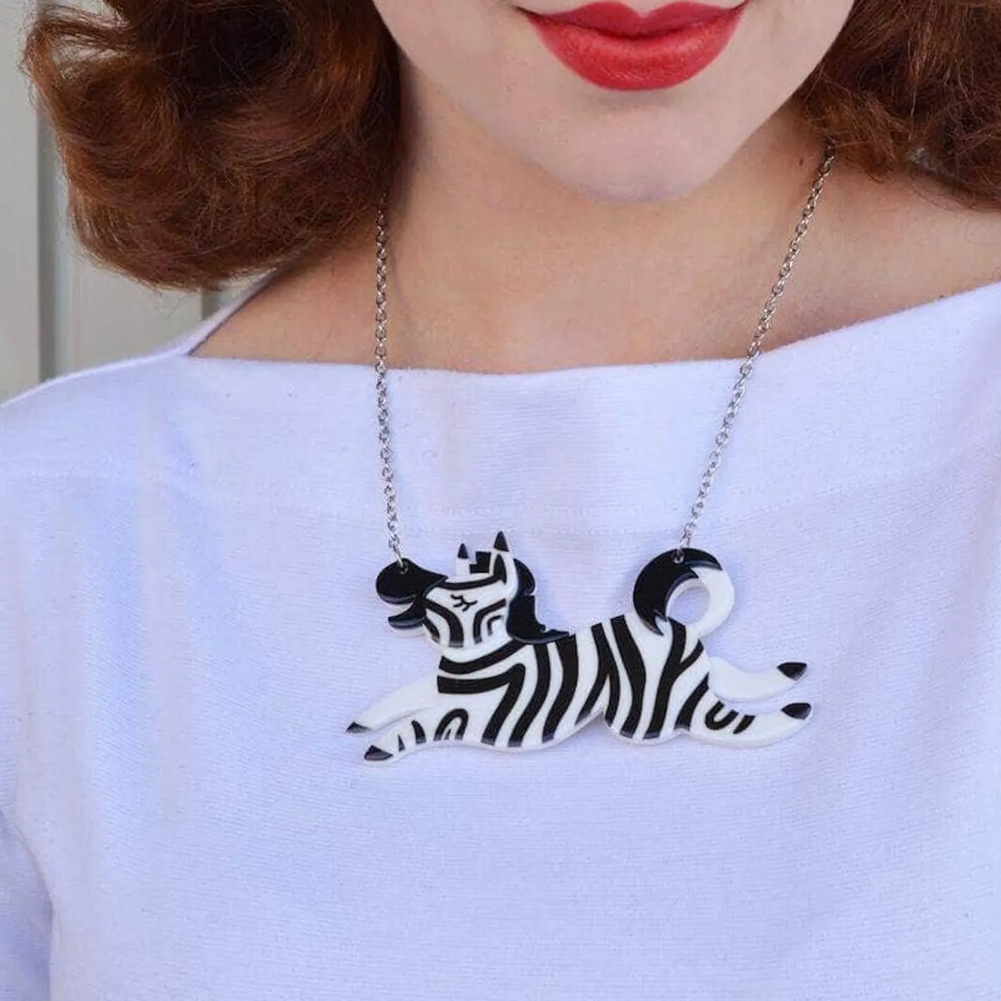 Erstwilder Zebra Crossing Necklace^ Necklaces