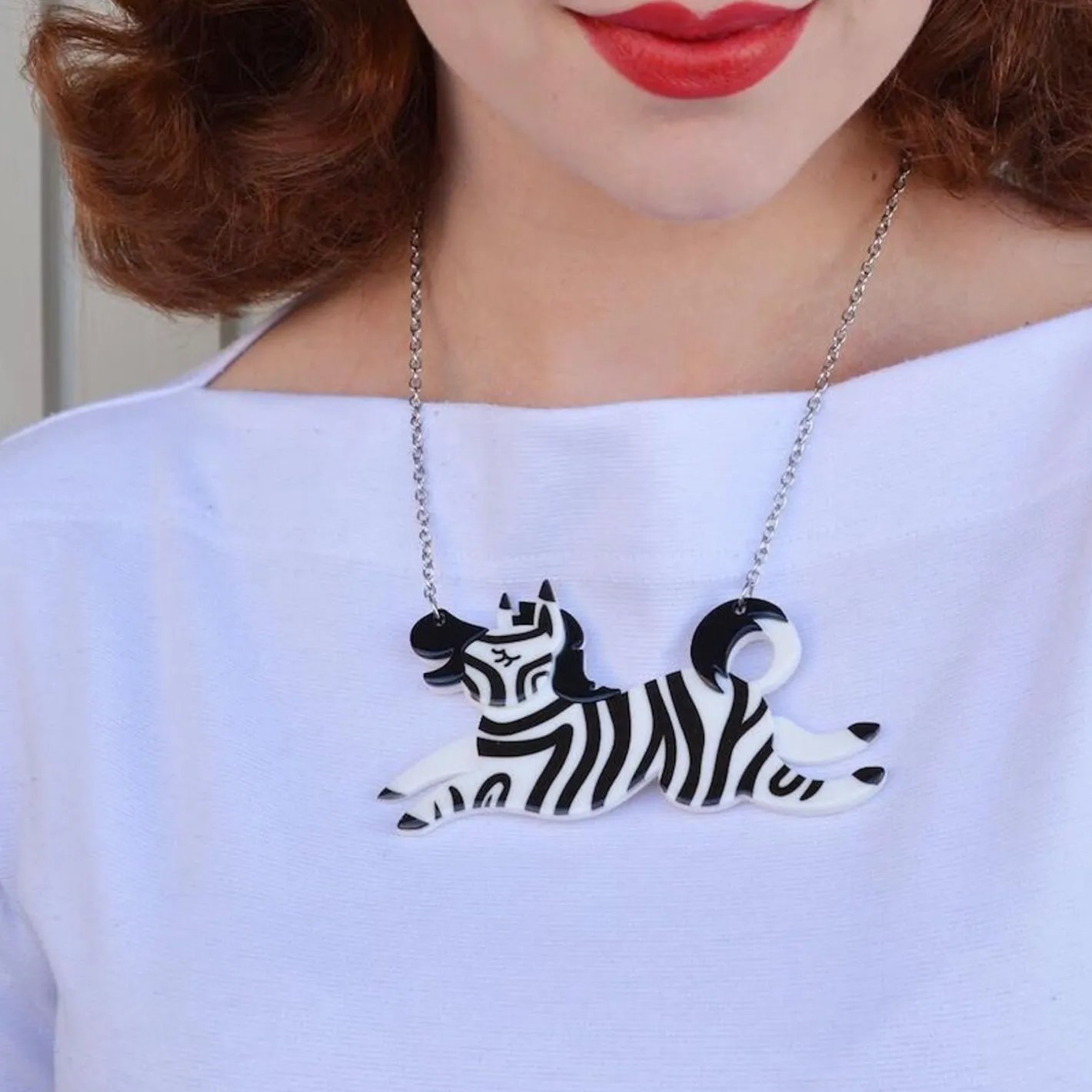 Erstwilder Zebra Crossing Necklace^ Necklaces