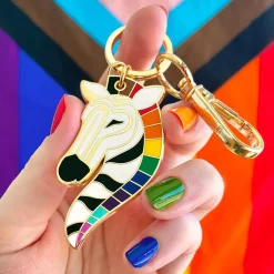 Erstwilder Zelda The Zestful Zebra Enamel Key Ring^ Enamel Key Rings